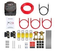 Parallelatore Batteria 12v Camper, Isolatore Batteria 12V 140A Automatico con Voltmetro a Led, Kit Batteria Doppia Isolatore per Atv, Utv, Barca, Camper