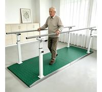 Parallele per Fisioterapia, Barra di Assistenza alla Deambulazione Regolabile in Altezza e Larghezza, per Esercizi di Riabilitazione Domestica e Professionale(Green)