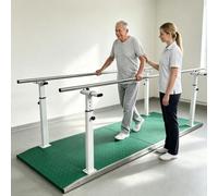 Parallele per riabilitazione fisioterapia, Larghezza e altezza regolabili | Attrezzatura per la riabilitazione alla deambulazione per Riabilitazione e Problemi di Equilibrio nella Deambulazione(Green)
