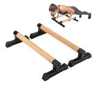 Parallettes Bars, Bounabay - Set di maniglie per flessioni, per palestra e casa, parallele, per stazione di allenamento con peso corporeo, calisthenics (nero, M)