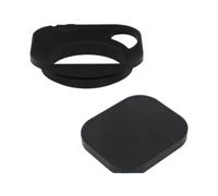Paraluce avvitabile quadrato in metallo da 49 mm, scavato, progettato con cappuccio, compatibile con fotocamera Leica, Q3 Q2 Q, nero LH-E2P