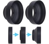 Paraluce da 77 mm - Gomma - Set da 2 - Pieghevole in 3 passaggi - Parasole/schermo - Riduce i riflessi e l'abbagliamento dell'obiettivo -
