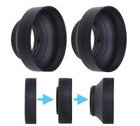 Paraluce in gomma da 77 mm, set da 2, pieghevole in 3 fasi, parasole/scudo, riduce i riflessi e i riflessi, blocca la luce solare in eccesso per una migliore fotografia e riprese video