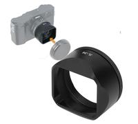 Paraluce Quadrato in Metallo, Paraluce a Baionetta in Metallo per Obiettivi X100VI X100V, Paraluce Anteriore in Lega di Alluminio, Accessori per Fotocamera (BLACK)