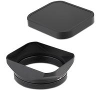 Paraluce quadrato in metallo per fotocamera Fujifilm X100VI, Fuji X100V, X100F, X100T, accessori per fotocamera Haoge LH-X200B, con anello adattatore filtro UV da 49 mm e kit tappo in metallo, nero