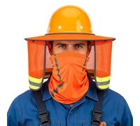 Paraluce rigido con striscia riflettente per il collo, maglia ad alta | Cappello rigido a tesa piena per edilizia all'aperto estate ciclismo giardinaggio