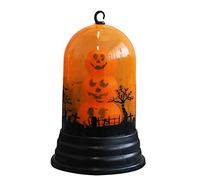 Paralume a forma di zucca con teschio di Halloween, con luci a LED, a batteria, ornamento da appendere, decorazione da tavolo per feste, luci solari da appendere all'aperto
