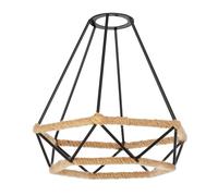 ledscom.de Paralume a gabbia con corda di canapa, diamante, nero, Ø 200 mm