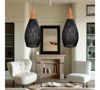 Paralume a sospensione con lampada a tamburo luminoso stile Wabi-sabi