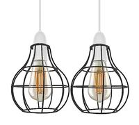 Paralume a sospensione in stile retrò, in metallo, diametro 16 cm, a forma di vaso, per soffitto, facile da montare, per interni, cucina, soggiorno, corridoio, confezione da 2