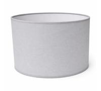 Paralume Cilindro con Tessuto Cotone, Fatto a Mano, per Lampada da Tavolo, Sospensione, Piantana (30 cm Diametro, 20 cm Altezza, Grigio)