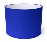 Paralume Cilindro con Tessuto Cotone, Fatto a Mano, per Lampada da Tavolo, Sospensione, Piantana (40 cm Diametro, 30 cm Altezza, Blu)