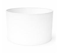 Paralume Cilindro con Tessuto Cotone, Fatto a Mano, per Lampada da Tavolo, Sospensione, Piantana (40 cm Diametro, 25 cm Altezza, Bianco)