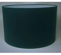 Paralume Cilindro con Tessuto Cotone, Fatto a Mano, per Lampada da Tavolo, Sospensione, Piantana (40 cm Diametro, 30 cm Altezza, Verde Scuro)