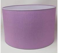 Paralume Cilindro con Tessuto Cotone, Fatto a Mano, per Lampada da Tavolo, Sospensione, Piantana (40 cm Diametro, 25 cm Altezza, Lilla)