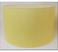 Paralume Cilindro con Tessuto Cotone, Fatto a Mano, per Lampada da Tavolo, Sospensione, Piantana (40 cm Diametro, 25 cm Altezza, Giallo)