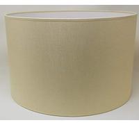 Paralume Cilindro con Tessuto Cotone, Fatto a Mano, per Lampada da Tavolo, Sospensione, Piantana (45 cm Diametro, 30 cm Altezza, Crema)
