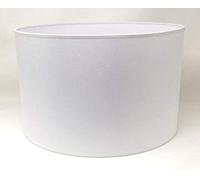 Paralume Cilindro con Tessuto Cotone, Fatto a Mano, per Lampada da Tavolo, Sospensione, Piantana (50 cm Diametro, 25 cm Altezza, Bianco)