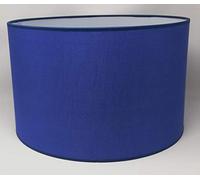 Paralume Cilindro con Tessuto Cotone, Fatto a Mano, per Lampada da Tavolo, Sospensione, Piantana (Blu, 50 cm Diametro x 30 cm Altezza)