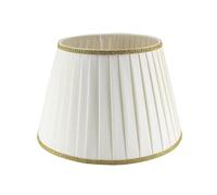 Paralume classico Impero in tessuto Plissettato Pongè Avorio con Passamaneria 10 - per lampada da tavolo, comodino - Artigianale Made in Italy - D.50 cm Attacco E27