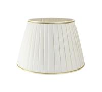 Paralume classico Impero in tessuto Plissettato Pongè Avorio con Passamaneria 7 - per lampada da tavolo, comodino - Artigianale Made in Italy - D.35 cm Attacco E27