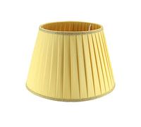 Paralume classico Impero in tessuto Plissettato Pongè Giallo con Passamaneria 10 - per lampada da tavolo, comodino - Artigianale Made in Italy - D.30 cm Attacco E27
