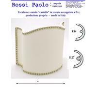 Paralume classico ventola cartella in tessuto avorio rif oro - made in Italy