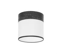 Paralume Cloe E14 in elegante combinazione di bianco e legno nero, con dimensioni compatte di 14x14x14x14 cm. Ideale per dare un tocco moderno e accogliente a qualsiasi spazio.