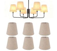 Paralume da 6 Pezzi, Coprilampada Moderno Minimalista, Paralume in Tessuto di Lino a Clip, Uso Universale Buona Dissipazione del Calore Copertura Lampada Squisita Per Lampadine a Candela da Parete Acc