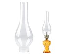 Paralume di Ricambio in Vetro per Lampada a Olio, Paralume in Vetro per Lampada a Petrolio, Paralume Vetro Ricambio per Lampada a Petrolio (Base di 5 cm, Altezza di 24 cm)