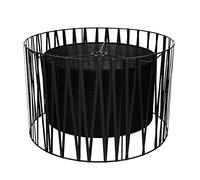 Paralume grande MINA dal design moderno nero per Lampade da terra con attacco E27 Ø50 cm Forma a Cilindro in tessuto e metallo