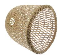 Paralume in Bambù Intrecciato, Stile Vintage Rustico Elegante | Rattan e Legno, Luce Calda D’atmosfera, per Applique e Pareti in Negozi o Interni