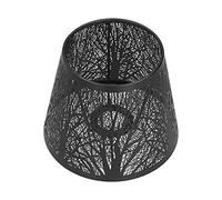 Paralume in ferro battuto - Design dell'ombra dell'albero inciso, anti -rivestimento con compatibilità E27 / E26 per l'arredamento dell'illuminazione da letto moderna (Nero)