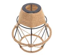 Paralume in Metallo e Corda Intrecciata, Portalampada E27 Rustico | Gabbia in Ferro Apertura da 1cm, Stile Vintage Industriale, per Applique e Plafoniere