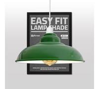 Paralume in metallo verde facile da montare, illuminazione moderna per camera da letto ufficio 32 cm sospensione industriale