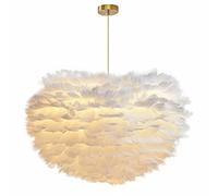 Paralume in piuma naturale intrecciata a mano per lampada a sospensione in piuma, lampada da tavolo in piuma, luce decorativa in piuma, paralume in piuma per sala da pranzo, soggiorno