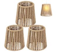 Paralume in rattan boho piccolo, 3 pezzi, paralume in rattan, E27, paralume di carta per lampada da terra, lampada da tavolo, lampade a sospensione, lampade da specchio, paralume a sospensione, 14 x