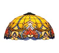 Paralume in stile barocco giallo da 16 pollici, solo ricambio per lampada in vetro colorato, camino vintage fatto a mano, copri lampada, accessori per lampada da tavolo, lampada a sospensione,