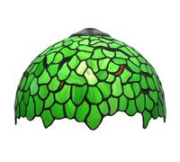 Paralume in Stile Tiffany, Paralume in Vetro colorato con Foglie Verdi da 12 Pollici, Ricambio per Lampada Creativa, Adatto per Lampada da Tavolo, Lampada a Sospensione, Lampada da soffitto