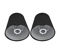 Paralume in Tessuto 2 Pezzi per Lampada a Candelabro E14, Paralume da Interni Stile Europeo per Lampadario e Lampada da Parete, 4,4x6,0x5,5 Pollici (Nero PX15)