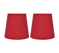 Paralume in Tessuto 2 Pezzi per Lampada a Candelabro E14, Paralume Interni Stile Europeo per Lampadario e Lampada da Parete, 4,4x6,0x5,5 Pollici (PX16 Rosso)