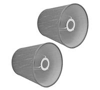 Paralume in Tessuto 2 Pezzi per Lampadario E14, Paralume Interno Stile Europeo per Plafoniera e Applique da Parete, 4,4x6,0x5,5 Pollici, Grigio Argento