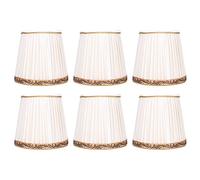 Paralume in tessuto a rete da 6 pezzi, paralume con clip per lampadario E14, stile bordo dorato beige, diffusore di luce soffusa per lampada da soffitto, lampada da tavolo,