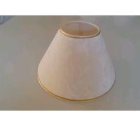 Paralume in tessuto Bianco Raso bordo oro abatjour Lampada Da Tavolo E14 30 cm