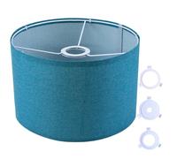 Paralume in tessuto, blu mare, per lampada da tavolo, lampada da comodino e lampada da terra, in lino naturale, copertina rigida, realizzato a mano, paralumi con convertitore per E27, E26, E14,11 mm