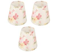 Paralume in Tessuto con Stampa Floreale, E14, 9x14x13 cm, Clip in Ferro, Moderno, per Lampada da Tavolo e Lampadario, 3 Pezzi