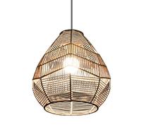 Paralume in tessuto, paralume per lampada a in tessuto | Simil rattan, lampada boho rustica, paralume a mano, lampadari a sospensione, coppia