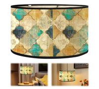 Paralume in tessuto, Paralume per lampada a sospensione, Paralume a tamburo 30×30×20cm, Paralume per lampada da tavolo, Paralume retrò fatto a mano per supporto E27 per lampade da tavolo e da terra