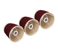 Paralume in Tessuto Vino Rosso con Clip Metallo per Lampade E14, Design Classico e Moderno, 15cm Diametro, 3 Pezzi