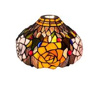 Paralume in vetro colorato da 12 pollici, paralume di ricambio Tiffany con rose nere, stile vintage, for lampadario a sospensione, lampada da terra